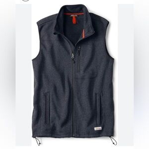 Orvis Recycled Sweater Fleece Vest Men's XL Full-Zip Black Fishing New NWT